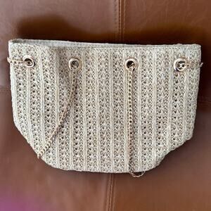 Lulus Small Straw Handbag with gold chain handle